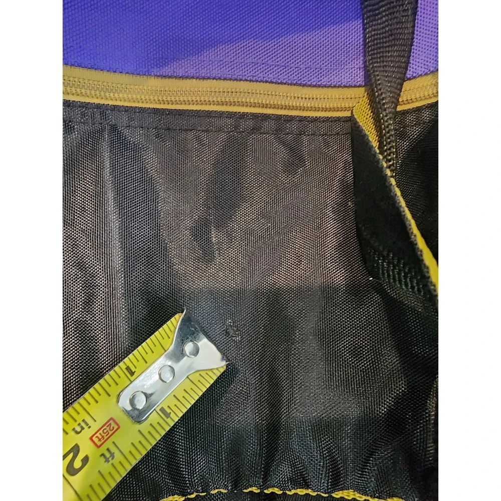 Vintage 90s Nike Duffel Bag Purple Black Gold Swoosh Gym Travel Shoulder Strap